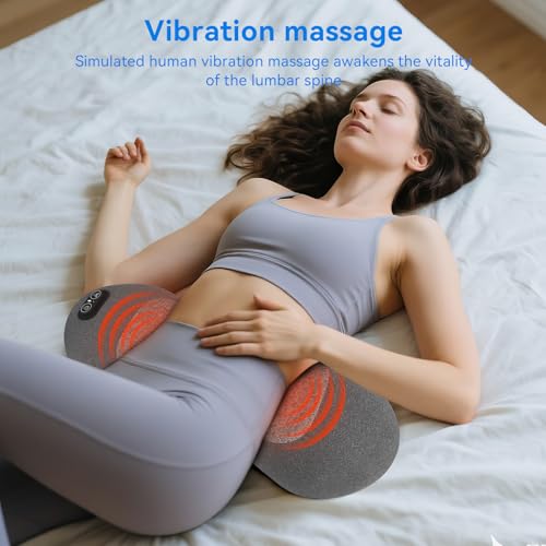 3 in 1 Lower Back Massager - Electric Lumbar with Heat, Vibration Massager, Airbag Traction,Lumbar Support Pillow for Lower Back Pain Relief,Deep Tissue Relaxation FSA Eligible/HSA Eligible