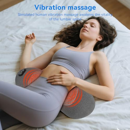 3 in 1 Lower Back Massager - Electric Lumbar with Heat, Vibration Massager, Airbag Traction,Lumbar Support Pillow for Lower Back Pain Relief,Deep Tissue Relaxation FSA Eligible/HSA Eligible