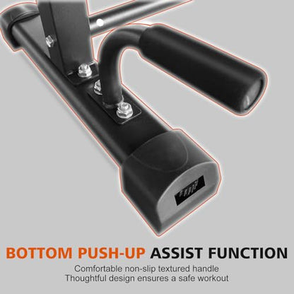Dip Bar Station Set | 1200LBS Heavy-Duty Parallettes Bars with 6-Level Adjustable Pull-Up Bars | Full-Body Workout Fitness Equipment | Extra Push-Up Handles Included | Sturdy Steel Frame with Non-Slip Feet | Ideal for Home Gym, Calisthenics & Strength Tra