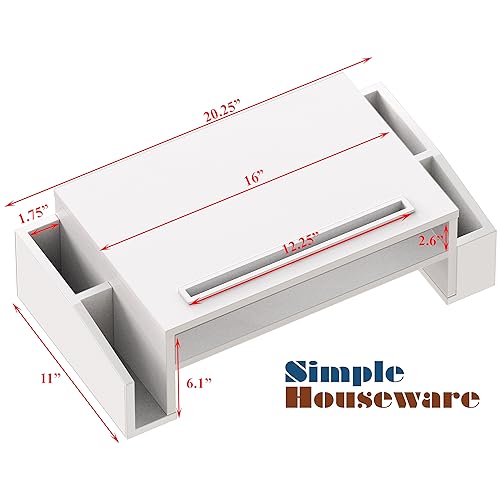 Simple Houseware Desk Monitor Stand Riser w/ Adjustable Tray, White - color: White