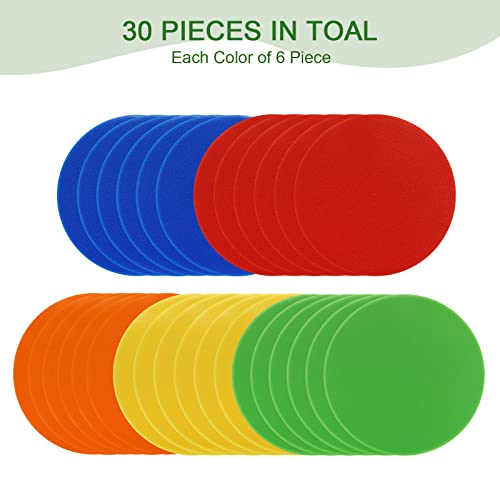PATIKIL 9 Inch Spot Markers, 30Pcs Agility Dots Floor Flat Spot Markers PVC Anti-Slip Sports Dots Flat Field Cones for Soccer Football Speed Agility Training