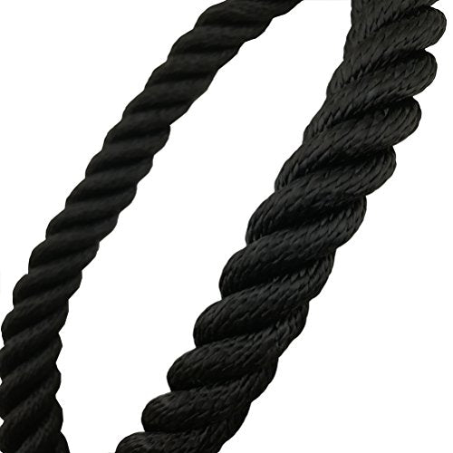Aoneky 30ft Battle Rope, 7/8" Diameter Nylon Training Rope with Rubber Handles, for Home Gym Fitness Workout, Beginner & Youth Exercise Equipment