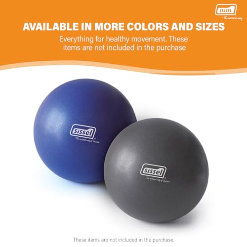 SISSEL Pilates Soft Ball Gray | 8.5 in | Phthalate- & Latex-Free PVC | for Deep Relaxation & Muscle Strengthening | 340 lbs Capacity | Includes Exercise Guide