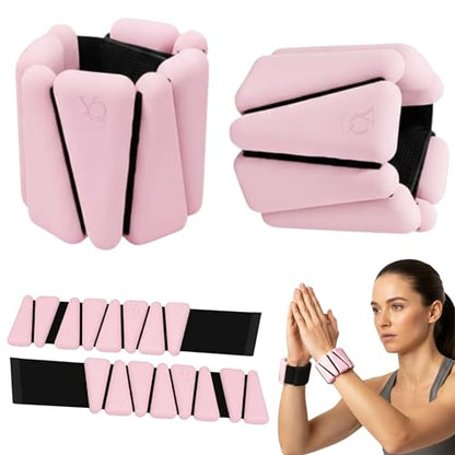 Adjustable Silicone Weight Bracelet for Wrist and Ankle – 1 lb 2 PCS, Water Resistant, Pink Color, Ideal for Strength Training and Fitness at Home and Gym