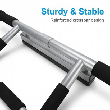 Upgrade Pull Up Bar for Doorway - Max Capacity 330 lbs, Portable Upper Body Workout Bar for Strength Training