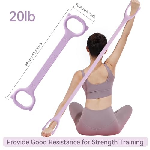 Figure 8 Workout Resistance Band - 3 Elasticities Optional 20 30 40lb, Thicker Durable Arm Back Shoulder Exercise Elastic Rope Yoga Straps Pilates Flexbands, Physical Therapy Stretch Bands