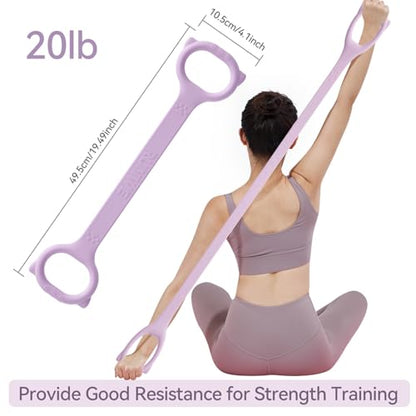 Figure 8 Workout Resistance Band - 3 Elasticities Optional 20 30 40lb, Thicker Durable Arm Back Shoulder Exercise Elastic Rope Yoga Straps Pilates Flexbands, Physical Therapy Stretch Bands
