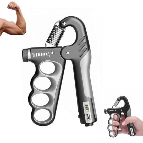 Adjustable Grip Strength Trainer Hand Gripper for Grip Strength, Forearm & Wrist Strengthener, Hand Exerciser for Strength Training & Therapy 11-220Lbs(5-100KG)
