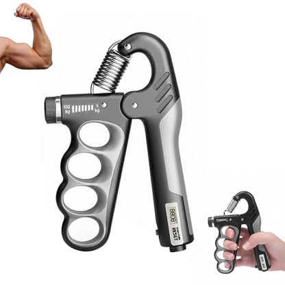Adjustable Grip Strength Trainer Hand Gripper for Grip Strength, Forearm & Wrist Strengthener, Hand Exerciser for Strength Training & Therapy 11-220Lbs(5-100KG)