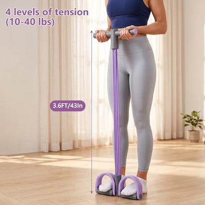 Pedal Resistance Band with Handle,4/6/8 Resistance Levels Elastic Pull Rope, Portable Fitness Bands for Leg Butt Training, Home Gym, Yoga, Pilates