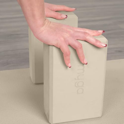 MYGA Yoga Block,Lightweight EVA Foam Yoga Brick,High Density Non-Slip Block for Yoga Poses, Pilates, Balance and Flexibility - color: Sand