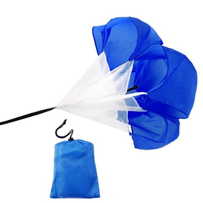 Qtopun 56 Inches Running Speed Training Parachute, Speed Chute Resistance Powerchute Umbrella with Adjustable Strap for Running, Football, Soccer Speed Training - color: Blue