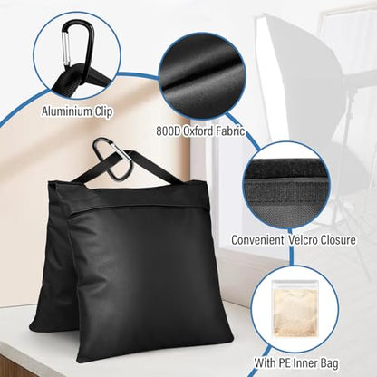 8 Packs Sandbags Weight Bags for Photo Studio, Heavy Duty Saddlebag for Canopy, Umbrella Base, Backdrop Stand, Photo Tripod, Picnic Table,Fishing Chair