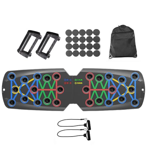 Multifunctional Push Up Boards Press Board Equipment Pushup Stands Push Boards Exercise with Resistance Band Multifunctional Fitness - color: F