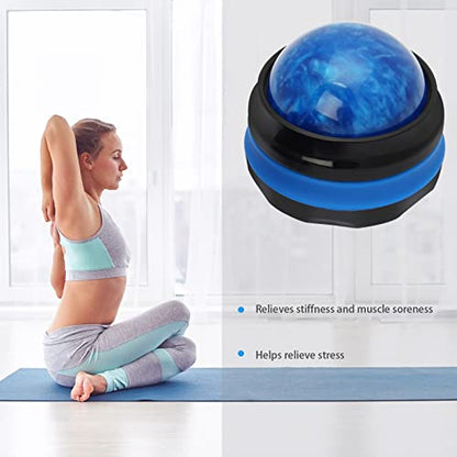 Coolrunner Massage Ball, Manual Roller Massager, Handheld Self Massage Therapy and Relax Full Body Tools for Sore Muscles, Shoulders, Neck, Arms, Legs, Back, Foot, Body (Blue) - color: Blue