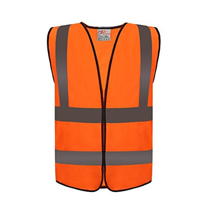 zojo High Visibility Reflective Safety Vest Bulk 10 Pack - color: Orange