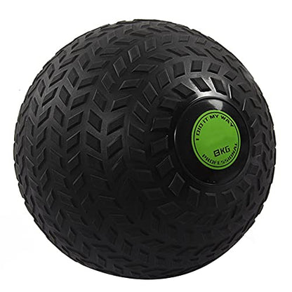 Medicine Ball Black Slam Ball Weighted Ball Core Muscle Cardio Workout - Easy to Grip Tread - Heavy Duty PVC Shell (Size : 8kg/17.6lb) - size: 8kg/17.6lb