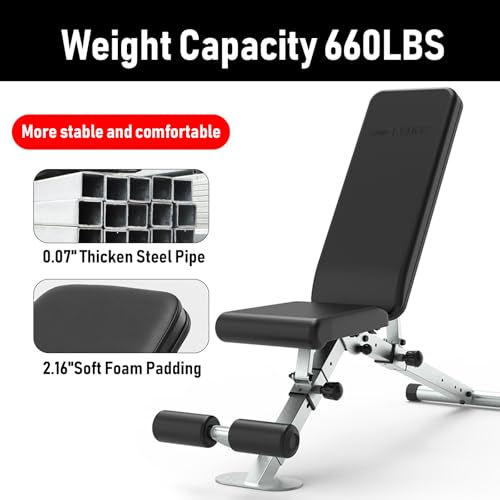 leikefitness Adjustable Weight Bench Foldable Workout Exercise Bench with Automatic Lock for Upright Incline Decline and Flat Full Body Exercise - color: GM5810(BLACK)