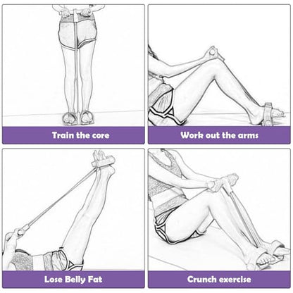 Multifunctional Pedal Resistance Band with Handle,4/6/8 Tubes for All Weights,Upgrade Heavy-Duty TPE Tubes with 300% Stretch for Full Body Workouts.