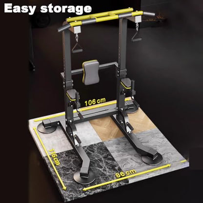 Floor-Standing Pull-Up Parallel Bar Station, Dip and Extension Station Power Tower, 10-Position Adjustable, Back Training Equipment, Load-Bearing 900Kg, Home Gym Stand