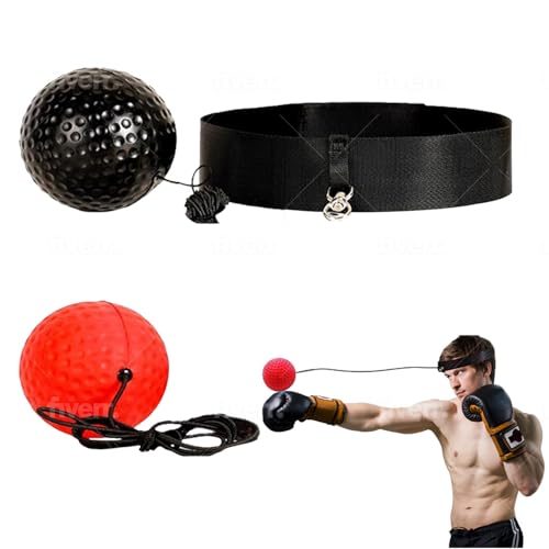 Boxing Reflex Ball - Excellent for Beginners and Experts Alike. Great Exercise for Hand Eye Coordination, Reflexes and Improve Speed - color: Black