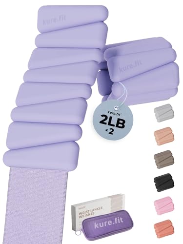 Pilates Weight | Wrist & Ankle Weights for Women | Weighted Bangles | 1LB/ 2LB Each (Set of 2) - color: Lilac, size: 2 LB