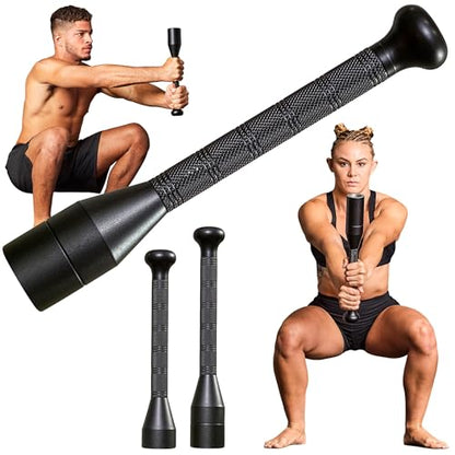 Steel Mace Bell for Training – 17 LB Total 6-Piece Steel Clubs Set – Mild Steel Construction with Black Powder Coating – Full Body Workout, Grip & Forearm Strength, Shoulder Mobility – Home Gym Fitness Tool - size: 9 lbs