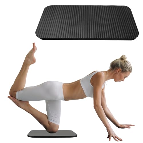 Yoga Knee Pad, Exercise Fitness Yoga Knee Pad Cushion, Foam Floor Pilates Non-Slip Cushions Wrist Elbow Pad Sports Mat for Pilates, Pray, Exercises - color: Black, size: 38X17X1.5CM