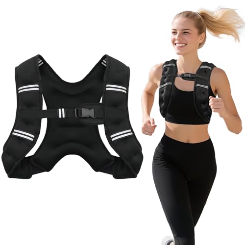 6lb/8lb/12lb/16lb/20Lb Weighted Vest Woman Men with Reflective Stripe, Chest Size Adjustable Strength Training Weight Vest for Walk Running Jogging - color: Dark Grey, size: 8 Lbs