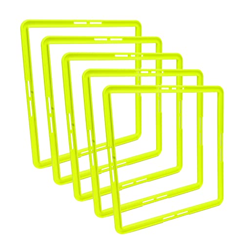 5 Pcs Agility Training Rings, Speed Agility Rings for Basketball Football Soccer, Multifunctional Quadrilateral PP Training Equipment with Carrying Strap for Indoor