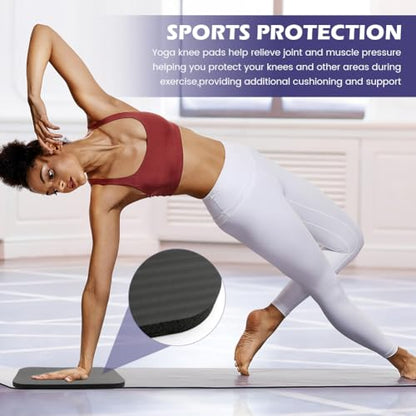 Yoga Knee Pad,High Density Foam NBR Material Yoga Knee Cushion,Clear Up Pain During Exercise,Exercise Pads for Knees Elbows Wrist,Ideal for Pilates and Planks