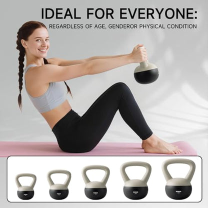 Soft Kettlebell - Sand Filled Kettlebell Cushioned Impact-Resistant Base Options for 25, 20, 15, 10 and 5 LB, Safety Guaranteed Ideal for Men, Women, & Beginners