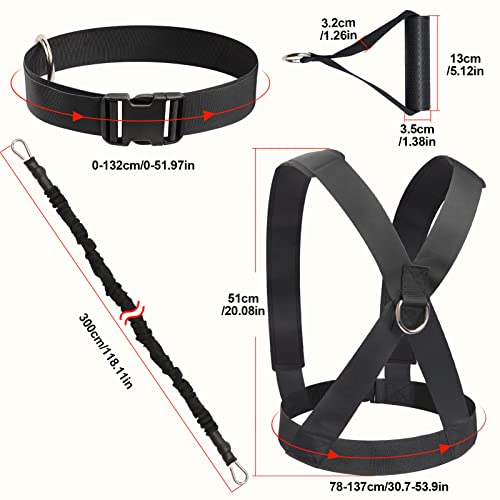 Resistance Running Training Bungee Band, Bungee Resistance Cord Set, Long Resistance Band, Lateral Movement Sprint Overspeed Training Fitness for Fast