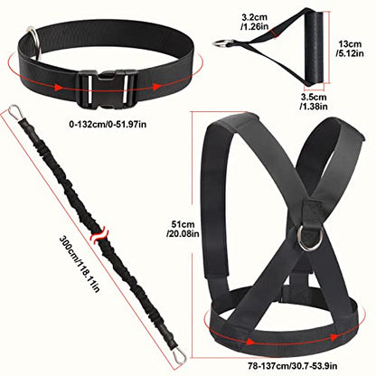 Resistance Running Training Bungee Band, Bungee Resistance Cord Set, Long Resistance Band, Lateral Movement Sprint Overspeed Training Fitness for Fast