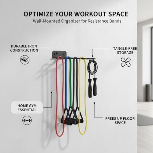 Wall-Mounted Storage Rack for Resistance Bands, Iron Open-Frame Organizer for Home Gym Accessories (1 PC)