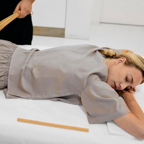 Wood Massage Stick for Neck and Shoulder Guasha Scraping Massage Roller Stick for Full Body Relaxation and Mobility Training