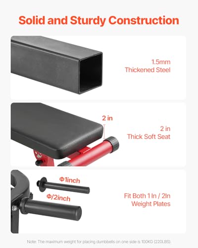 VEVOR Chest Press Machine, 450 LBS Bench Press Set, Adjustable Flat Incline Bench with Independent Converging Arms, Upper Chest Equipment, Fitness Home Gym Equipment for Chest, AB Workouts, Shoulder