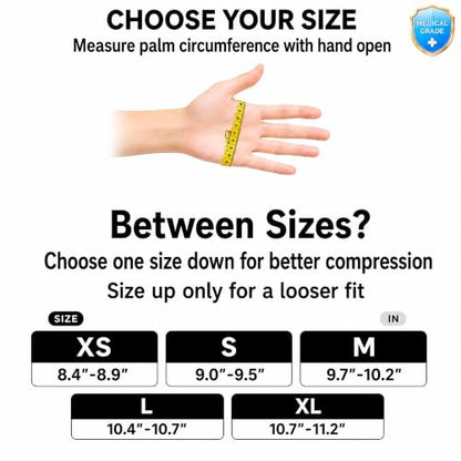 Copper Compression Gloves, Fingerless Arthritis Gloves for Men & Women, S - size: S-pair