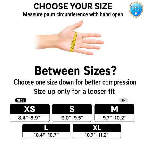 Copper Compression Gloves, Fingerless Arthritis Gloves for Men & Women, XL - size: XL-pair