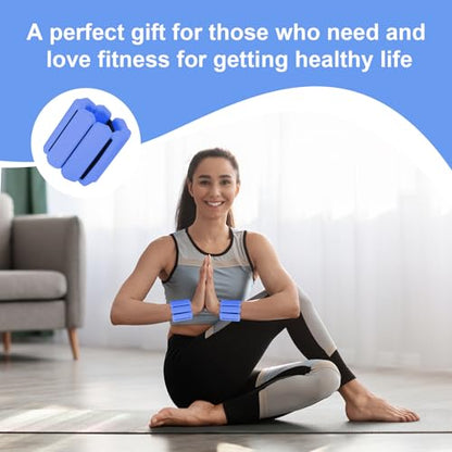 Wrist Weights Set of 2, Wearable Arm & Leg Weights for Women & Men, Adjustable Wrist Ankle Weights for Walking, Yoga, Swimming, Gym, 2lb - color: Blue