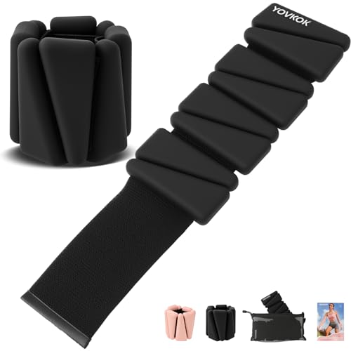 YOVKOK Ankle Weights for Women, 4 LBS Pair 2LB Each - color: Black