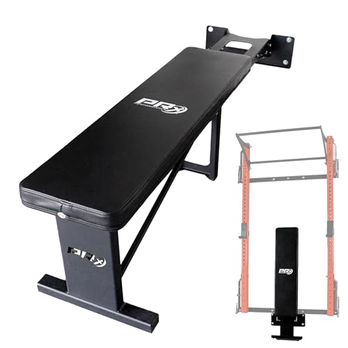 PRx Performance Folding Wall Mounted Flat Weight Bench - Home Gym Equipment, Space-Saving Workout Bench, Full Body Exercise, Weightlifting, Bench Press Seat, Ideal For Gym Enthusiasts - Black