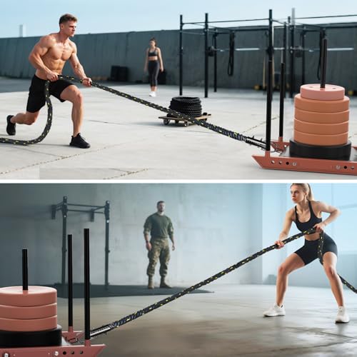 Weight Workout Sled Pulling Rope - 1.5 Inch x 15FT Heavy Duty Workout Sled Pull Rope for Tire Pulling, Football Training - Fitness Resistance Exercise Equipment for Men & Women - size: 1.5IN X 15FT