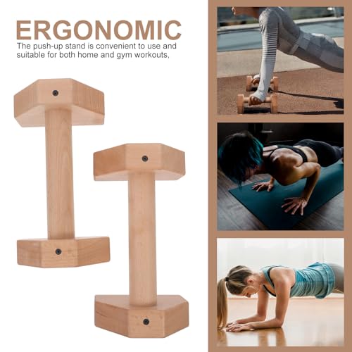 Wooden Push Up Bars Pair Beechwood 25Cm Strength Training Pushup Stands for Men and Women Home Gym Exercise Equipment for Indoor and Outdoor Use