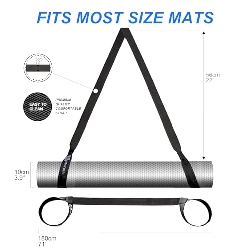 [MAT NOT Included] Yoga Mat Sling, Yoga Mat Straps for Carrying, Easy-Cinch Yoga Mat Holder Strap - color: #1-black