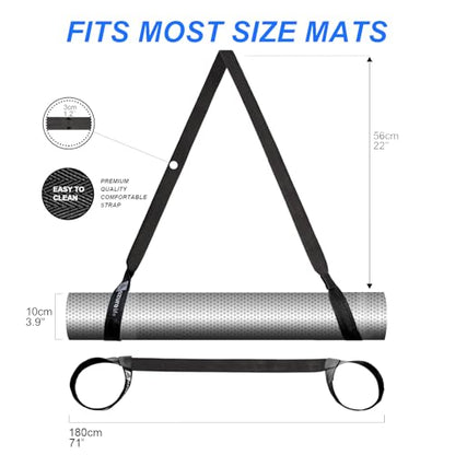 [MAT NOT Included] Yoga Mat Sling, Yoga Mat Straps for Carrying, Easy-Cinch Yoga Mat Holder Strap - color: #1-black