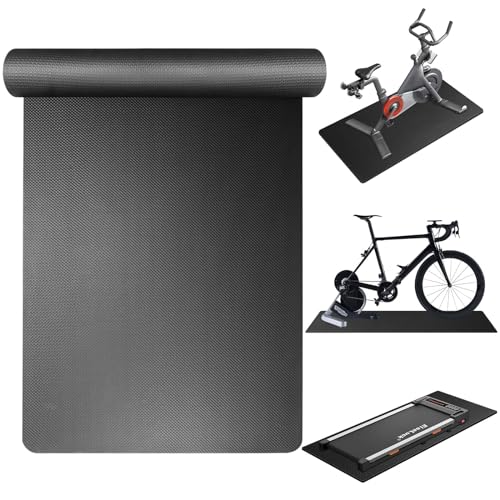 Treadmill Mat Compatible with Peloton Bike, 6mm Thick Exercise Bike Mat for Treadmill and Row Protect Hardwood Floor Carpet - size: 60"L x 30"W x 0.2"Th
