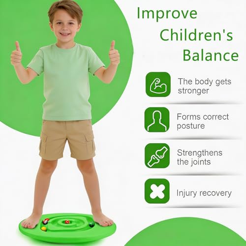 Kids Balance Board Wobble Rocker Balance Board with Mini Balls Load 170lb for Balancing Exercise Equipment Game 18.5 x 14.57 Inch