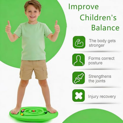 Kids Balance Board Wobble Rocker Balance Board with Mini Balls Load 170lb for Balancing Exercise Equipment Game 18.5 x 14.57 Inch