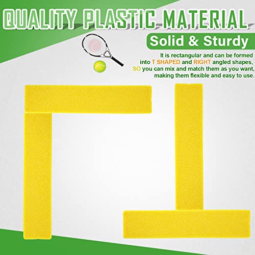 Court Line Marker Kit Yellow Boundary Markers Lines Set for Tennis Basketball Volleyball Badminton Dinkball Net Court Outdoor or Indoor Training
